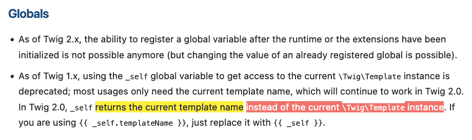 Figure 1: Deprecated Features of Twig 1.x