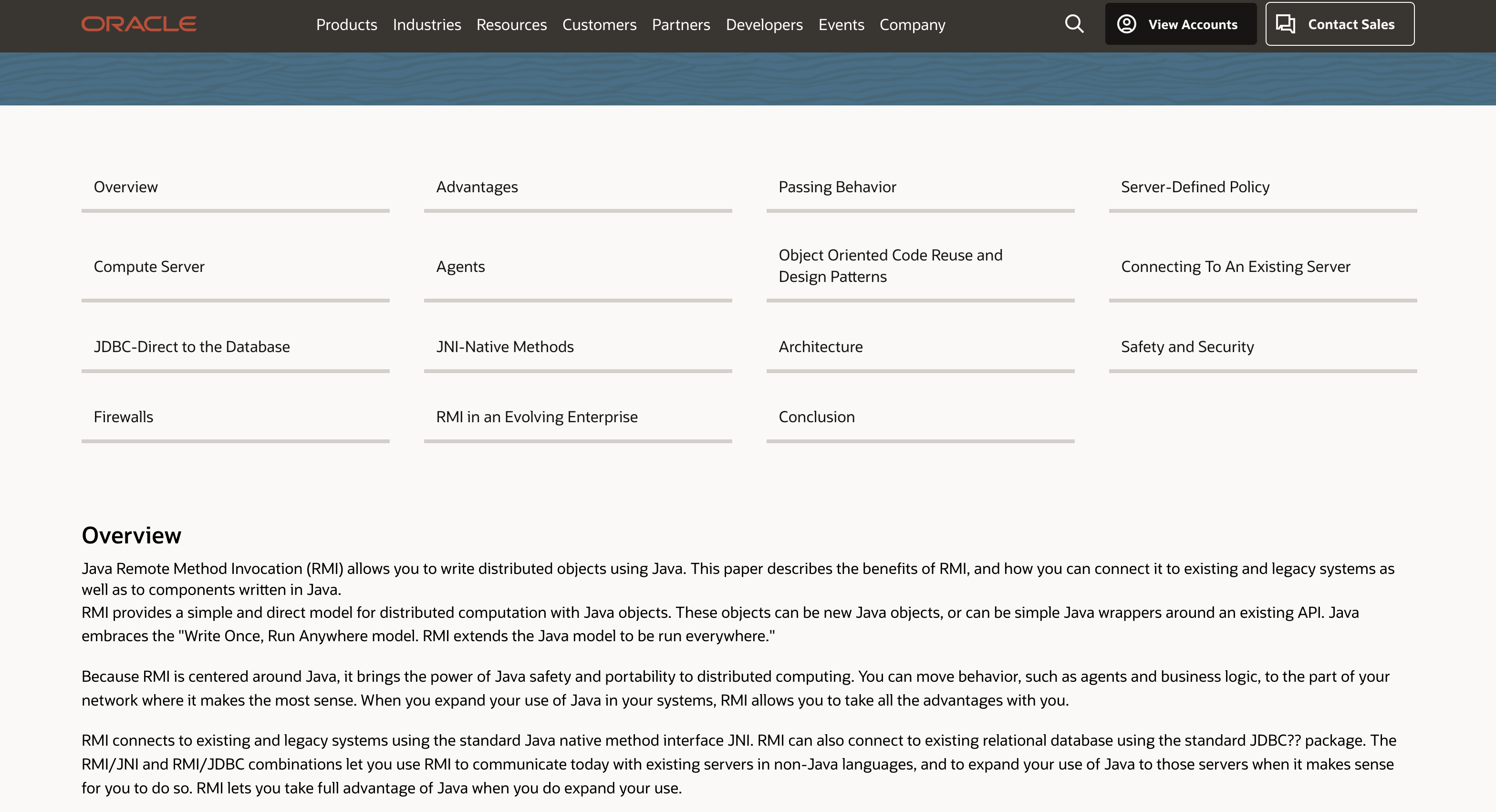 Figure 8: ORACLE RMI Paper Overview